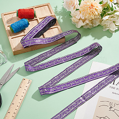 7.7 ярд ленты из полиэстера с цветочной вышивкой OCOR-WH0090-94