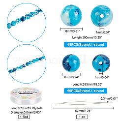 114 шт. синтетические морские белые нефритовые бусины для самостоятельного изготовления браслетов DIY-FH0003-89