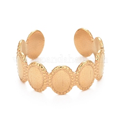 Кольцо-манжета с овальным покрытием из нержавеющей стали 304 с ионным покрытием (IP) для женщин&nbsp;RJEW-C025-05G