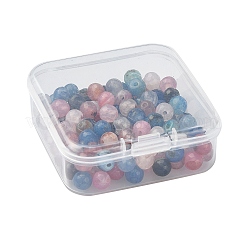 130шт окрашенные нити из натуральных многоцветных агатовых бусин G-YW0001-31