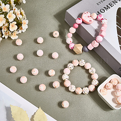 30шт круглые силиконовые бусины с принтом SIL-SC0002-84B