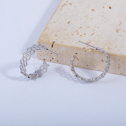 C-образные латунные серьги-гвоздики&nbsp;WH0860