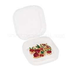 6шт латунные микропаве красочные кубические циркониевые подвески&nbsp;KK-LS0001-39