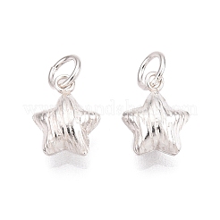 Текстурированные серебряные подвески со звездами из 925 стерлингового серебра STER-T007-82S