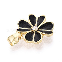 Латунные микропаве прозрачные подвески с фианитом&nbsp;KK-T080-15B-G