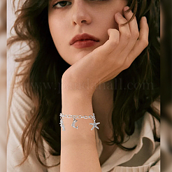 12шт сплава кабельные цепные браслеты для женщин и мужчин&nbsp;BJEW-SC0001-60P