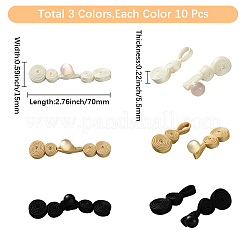 30шт 3 цвета набор пуговиц-узлов ручной работы в китайском стиле с изображением лягушки&nbsp;AJEW-CY0001-50