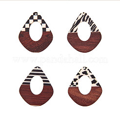 Эпоксидная смола с принтом и деревянные подвески RESI-CJ0001-11