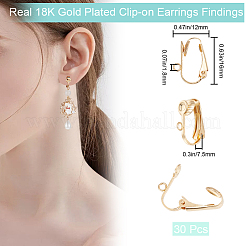 30 шт. фурнитура для сережек-клипс из нержавеющей стали 304 STAS-BBC0004-02