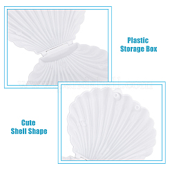 Пластиковый ящик для хранения конфет в форме ракушки AJEW-WH0472-90C