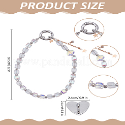 1 комплект прозрачных стеклянных кубических мобильных ремней для женщин&nbsp;AJEW-LP0004-68