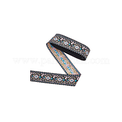 10 ярд полиэфирной жаккардовой ленты в этническом стиле с цветком OCOR-WH0078-185B