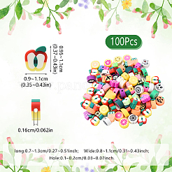 100шт 5 стиля ручной работы бусины из полимерной глины&nbsp;CLAY-YW0002-14