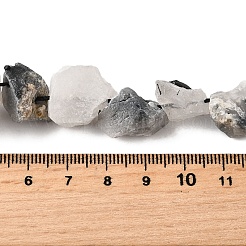 Натуральные турмализированные кварцевые бусинки G-S386-C15