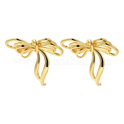 Женские серьги-гвоздики из латуни с бантом&nbsp;EJEW-Z067-01G