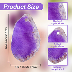 8 шт. большие подвески из натурального агата G-BC0001-46C