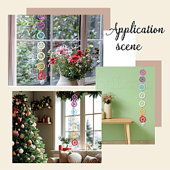 Подвесные украшения из радужной искусственной замши и полипропиленового пластика в виде паутины/сетки&nbsp;HJEW-WH20019-16P