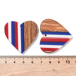 Подвески из непрозрачной полосатой смолы и орехового дерева в честь Дня независимости&nbsp;RESI-U010-02T