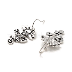 Серьги с подвесками в виде лотоса и змеи EJEW-G370-05AS