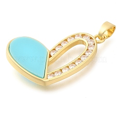 Латунный микропаве кубический цирконий с акриловыми подвесками&nbsp;KK-S049-22G