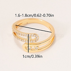 Латунные кольца-манжеты с микропаве и прозрачным цирконием для женщин&nbsp;NQ2176-2