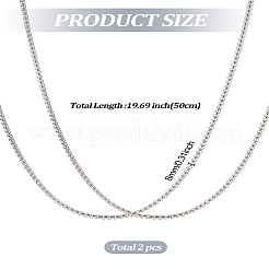 2 шт. ожерелья из нержавеющей стали в стиле панк-коробки для мужчин&nbsp;NJEW-LP0001-15P