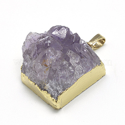 Позолоченные подвесные подвески из аметиста&nbsp;LS-G-R435-40
