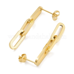 Ионное покрытие (ip) 304 нержавеющая сталь овальные серьги-гвоздики для женщин&nbsp;EJEW-C096-15G