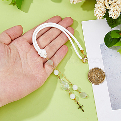 Подвеска из латунной цепи и стекла HJEW-WH00085