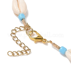 3 шт. 3-х цветные ожерелья из натуральных ракушек каури и стеклянных бусин NJEW-JN05331