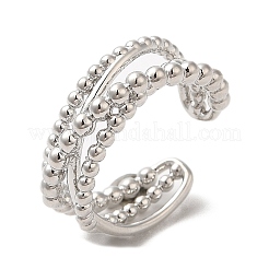 Латунные открытые манжеты крест-накрест с покрытием стойки для женщин RJEW-M148-06P