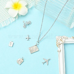 6 шт. 6 стиля латунных подвесок с микропаве из прозрачного кубического циркония&nbsp;KK-CJ0003-31