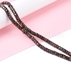 Собранные подставки из синтетических бронзовых и пиритовых бусин G-I318-04A