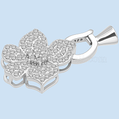 1 шт. 925 застежки-пряжки из стерлингового серебра с микропаве из прозрачных кубических цирконий STER-BBC0008-45