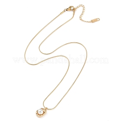 Ожерелья из круглой цепи-змейки из нержавеющей стали 304 с вакуумным покрытием pvd&nbsp;NJEW-Z044-01G