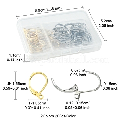 40 шт. 2-х цветная фурнитура для сережек из нержавеющей стали 304 STAS-FS0001-69