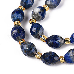 Нитки бусины из натурального ляписа-лазури G-N342-53-8x6-10