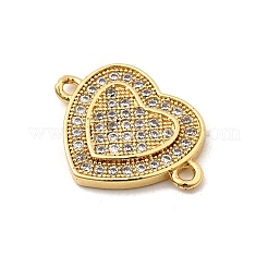 Подвески в форме сердца из латуни с микро-паве и прозрачным кубическим цирконием KK-I360-013G-01