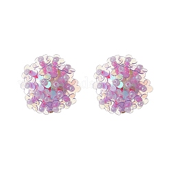 Серьги-клипсы из пвх с пайетками EJEW-JE05172