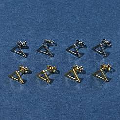 16 шт. 2 цвета 201 нержавеющая сталь фурнитура для сережек-гвоздиков с отверстием EJEW-FS0001-17