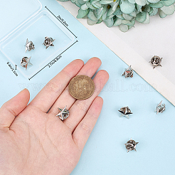 10 шт. латунные броши-звезды JEWB-BBC0001-06P