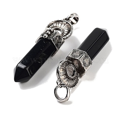 Большие остроконечные подвески из натурального обсидиана&nbsp;G-Q163-02AS-01