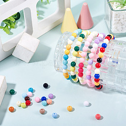 252шт 14 цвета непрозрачные акриловые бусины&nbsp;SACR-TA0001-49