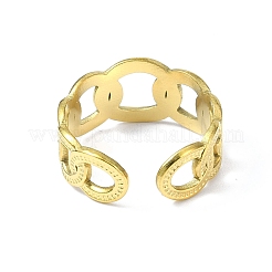 Открытое манжетное кольцо из нержавеющей стали 304 с ионным покрытием (IP) RJEW-L109-042G