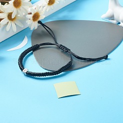 Кубики с сердцем латунные микропаве браслеты из фианитов из плетеных бусин для пар&nbsp;BJEW-JB06796