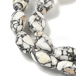 Окрашенные синтетические бирюзовые бусы нити G-M448-B01-01