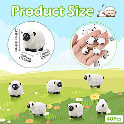 40 шт. миниатюрные украшения в виде овечек из смолы&nbsp;AJEW-SP0003-30