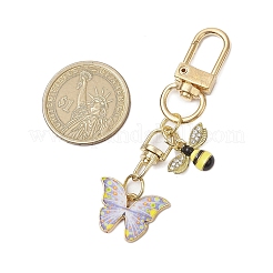 Бабочки пчелы сплав эмаль подвеска украшения HJEW-JM02688-02