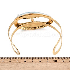 Браслеты-манжеты в форме ракушки из нержавеющей стали 304 с эмалью для женщин&nbsp;LS-BJEW-A049-04D-G