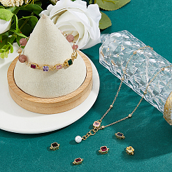 12шт 2 стиля латунные микро проложить кубические циркониевые соединители KK-HS0015-22B